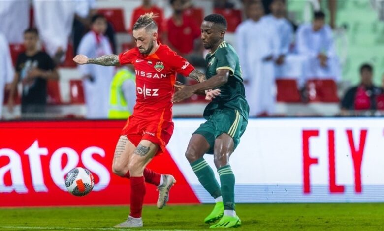 شباب الأهلي يتغلب على ضيفه خورفكان 2-1