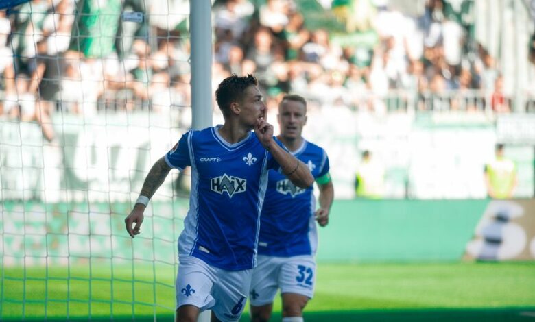 دارمشتات يحقق فوزه الأول في البوندسليجا منذ 6 سنوات على حساب بريمن 4-2