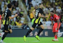 حمد الله يقود الاتحاد للفوز على ضيفه الوحدة 2-1 وبنزيما يهدر ركلة جزاء