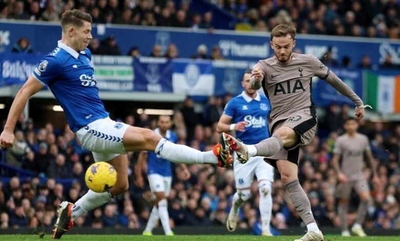 جاريد برانثويت ينقذ إيفرتون من الهزيمة أمام توتنهام