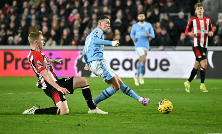 مانشستر سيتي يعاقب برينتفورد بثلاثية فودين