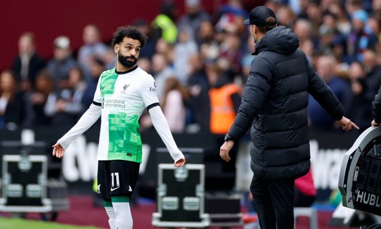 تعرف على سبب المشادة بين صلاح وكلوب خلال مباراة وست هام