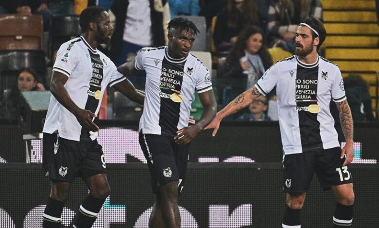 أودينيزي يفوز خارج قواعده على ليتشي 2-0 ويبتعد خطوة عن منطقة الخطر